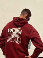 Unisex,Runsfly hoodie RUN RUN, Burgundy