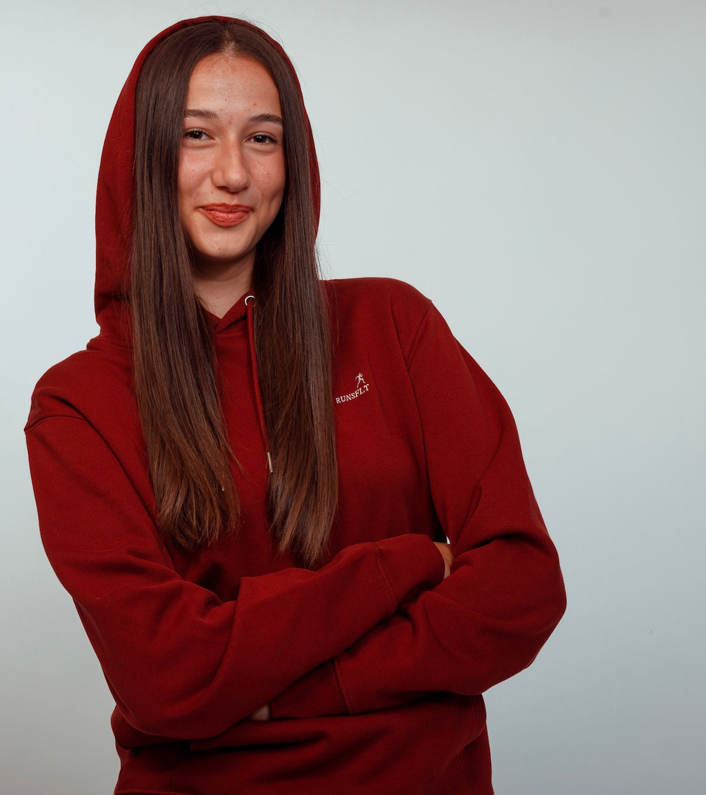 Unisex,Runsfly hoodie RUN RUN, Burgundy